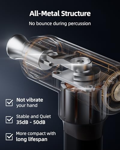 Deep Tissue Percussion Massage Gun for Muscle Pain Relief, Electric Back Massager with High-Powered Brushless Motor, 60lbs...