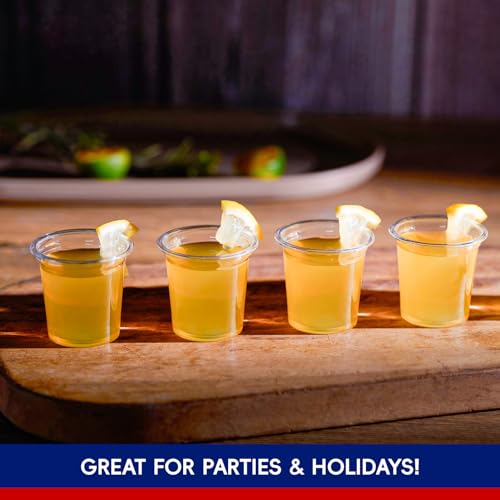 JOLLY CHEF 500 Pack Plastic Shot Glasses, 1 oz Clear Disposable Jelly Cups Reusable Perfect for Wine Tasting, Whiskey, Foo...