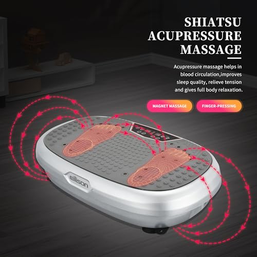 EILISON FitMaxx 3D XL Vibration Plate Exercise Machine - Whole Body Workout Vibration Platform w/Loop Bands - Lymphatic Dr...