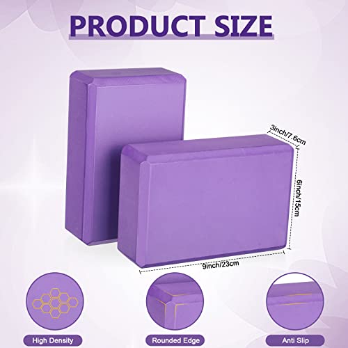 20 Pcs Yoga Blocks Bulk Eva Foam Exercise Brick Purple Non Slip Gymnastic Soft High Density Dance for Girls Women Toning M...