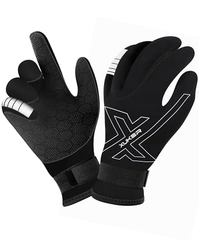 XUKER Neoprene Gloves Women Men, 3mm Wetsuit Dive Gloves Keep Warm for Diving Scuba Kayaking Snorkeling Swimming Water Sports