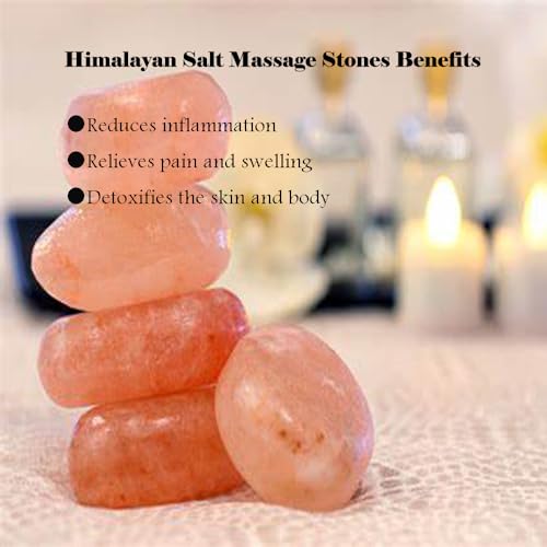 QYLHH 2 Pcs Ball Himalayan Salt Massage Stones Hot Massage Cold Massage Stones Set Warm Rocks Kit for Facial SPA1.97IN