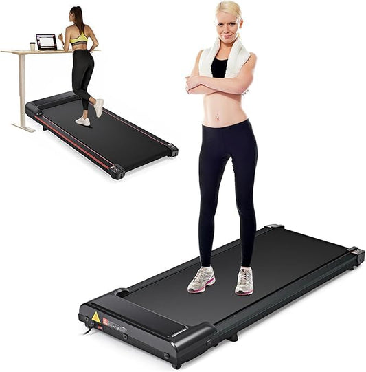 Under Desk Treadmill, Walking Pad 300 lb Capacity, Desk Treadmill for Home Office, 2.5HP Low Noise Walking Treadmill Pad w...