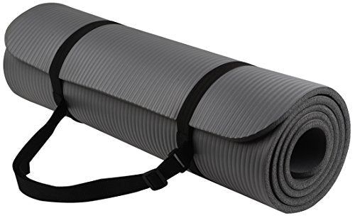 BalanceFrom All-Purpose 1/2-Inch Extra Thick High Density Anti-Tear Exercise Yoga Mat with Carrying Strap and Yoga Blocks ...