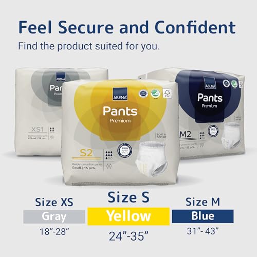 Abena Pants, Premium Protective Underwear, Level 2, (Small To Extra Large), Small, 16 Count