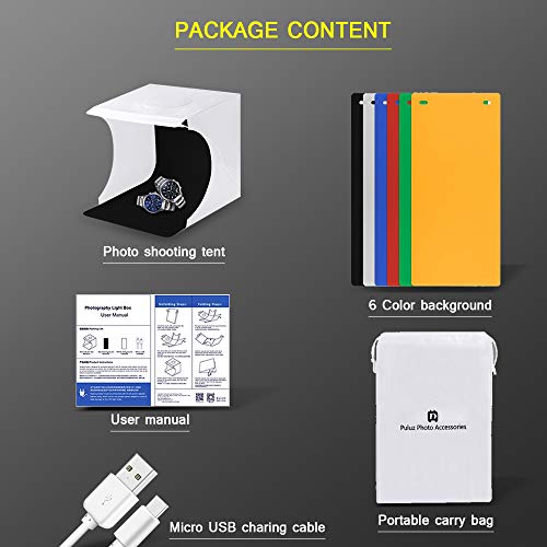 Mini Photo Studio Tent Jewelry Light Box Kit, SENLIXIN Portable Foldable Small Home Photography Studio Light Box Booth Sho...