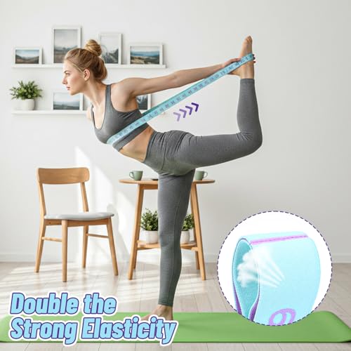 ElevateTech Yoga Straps for Stretching, 11 Loops Stretch Band for Yoga, Pilates, Ballet, Fitness and Physical Therapy Elas...