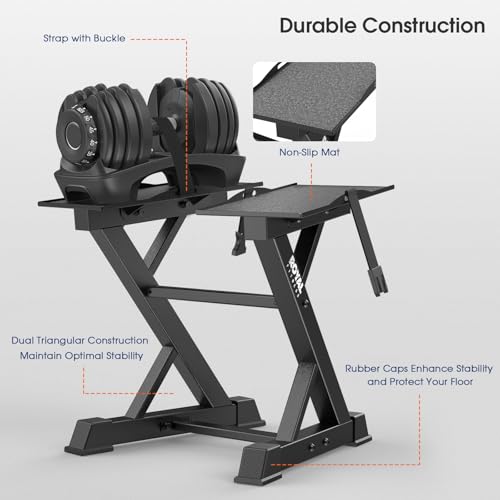 Royal Fitness Adjustable Dumbbell Rack Weight Rack Heavy Duty, Home Gym Dumbbell Storage Stand Holder