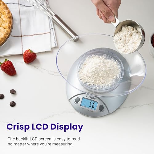 Etekcity Food Kitchen Scale With Bowl, Digital Ounces and Grams for Cooking, Baking, Meal Prep, Dieting, and Weight Loss, ...