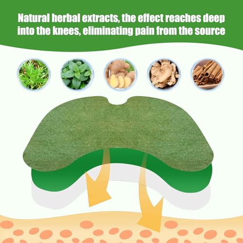40PCS Knee Patches, Natural Wormwood Extract Patches for Knees, Fast Relief for Knee, Joint and Muscle Pain, 12 Hour Long ...
