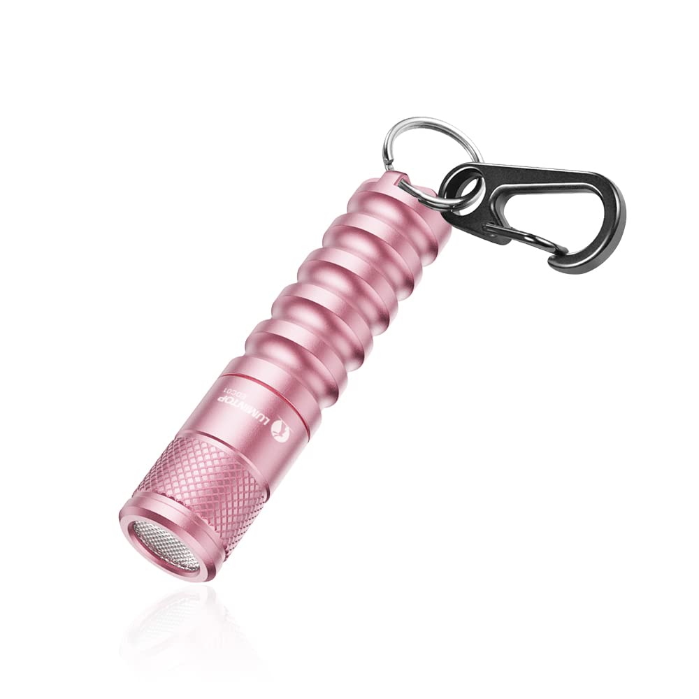 LUMINTOP EDC01 Pink Keychain Flashlight 200 Lumen, 32 Hours, IPX-8 Waterproof, Aluminum, Compact Size