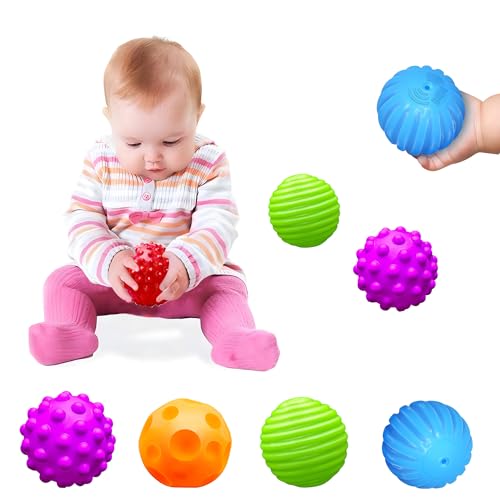 Montessori Toys for Babies 3 Months+, Baby Balls 3 to 12 Month for Babies & Toddlers 3M+, Textured Multi Ball Set Colorful...