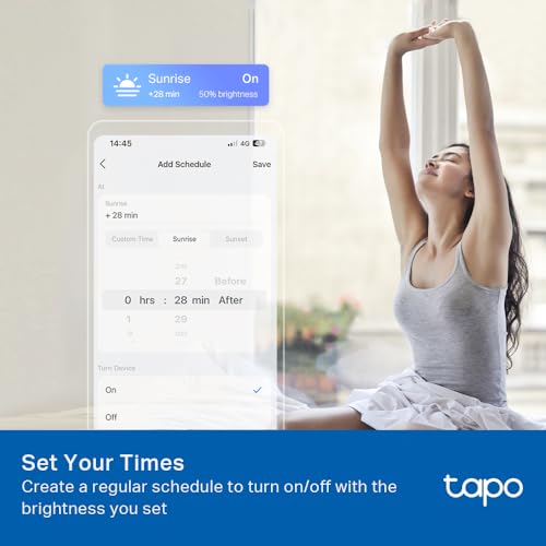 TP-Link Tapo Smart Light Bulbs, 800 Lumens (60W Equivalent), 2700K Soft Warm White LED Bulb, Dimmable, Compatible with Alexa and Google Home, No Hub Required, A19 E26, Tapo L510E (4-Pack)