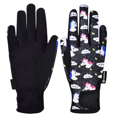 ChinFun Horse Riding Gloves Equestrian Gloves Kids for Boys Girls Horseback Grip Gloves Youth Children Rider Mitts Riding ...