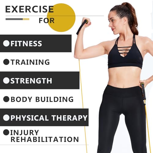 3 PCS Resistance Exercise Band with Handles, Exercise Bands with Handles, Workout Bands Resistance for Men or Women, Arm B...
