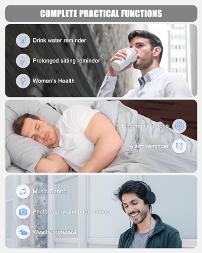 Fitness Tracker, Smart Watch for Women Men with 24/7 Heart Rate/Blood Pressure/Blood Oxygen Monitor,Sleep Tracker,Step & C...