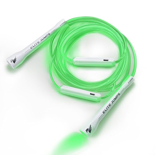 Elite Jumps - Light Show LED Jump Rope - For Kids & Adults - Durable & Lightweight - Adjustable Length & USB Rechargeable...