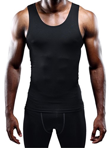 NELEUS Men's 3 Pack Athletic Compression Under Base Layer Sport Tank Top