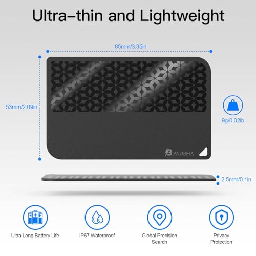 2026 [Apple MFi Certified] (iOS Only) Bluetooth Air Tracker Tag Smart Card for Apple Find My iPhone Wallet GPS Tracker, 5-...