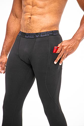 DEVOPS 2 or 3 Pack Men's Thermal Compression Pants, Athletic Leggings Base Layer Bottoms
