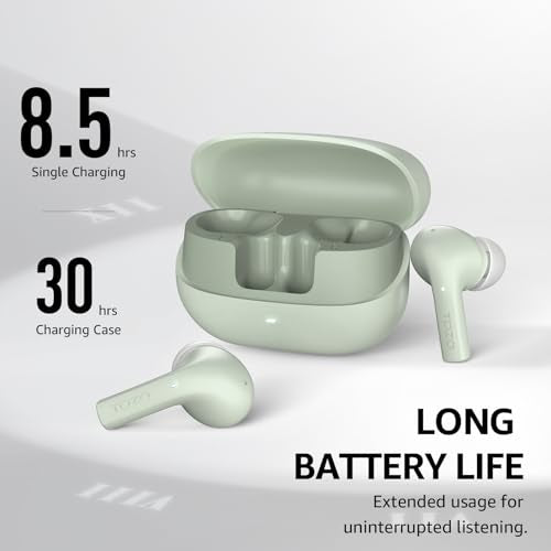 TOZO E2 Wireless Earbuds with 2 Mics AI Call Noise Cancellation, 10mm Drivers with Powerful Bass, App Customize 32 EQs, 30...