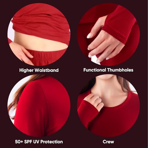 Bodvera Thermal Underwear for Women, Long Johns for Women Thermal Sets Ultra Soft Fleece Lined Base Layer Top and Bottom