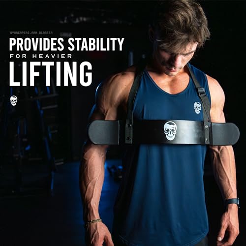 Gymreapers Bicep Arm Blaster - Bicep Curl Isolator w/Contoured, Padded Edges - Adjustable Bicep Bomber for Weightlifting &...