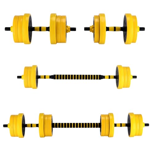 2-In-1 Adjustable Dumbbell and Barbell Set, 44 Lbs Free Weights for Home Gym Strength Training, Dumbbell Set of 2 with Con...