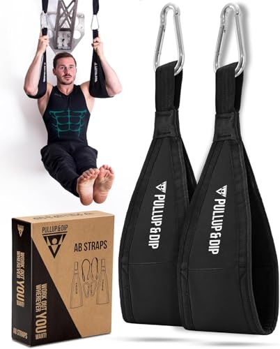 PULLUP & DIP Ab Straps, Premium Abdominal Slings for Abdominal Training, Padded Workout Straps for Crunches, Hanging, Leg ...