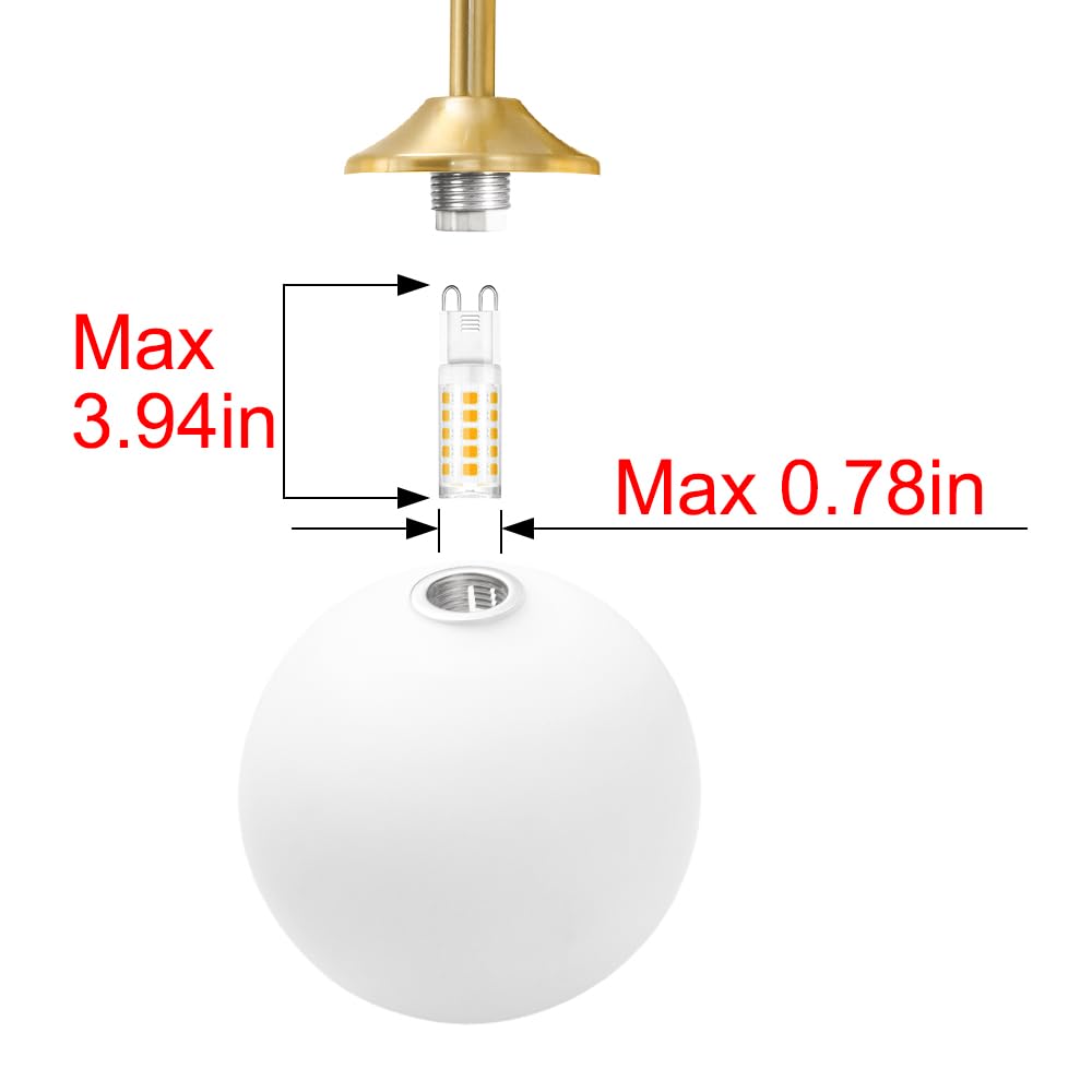 Modern Brushed Gold 3-Lights Vanity Light Fixtures With Milky White Glass Ball Shades  Mid Century Brass Wall Sconce Lighting Fixtures Over Mirror  Wall Sconces For Bathroom Dressing Table Bedroom