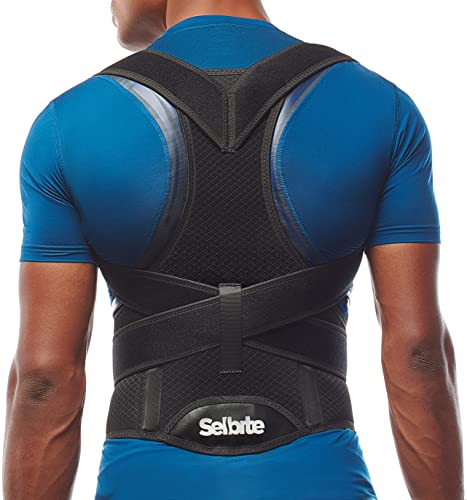 Selbite Posture Corrector for Men and Women - Back Brace for Upper and Lower Body Support - Adjustable Straightener with P...