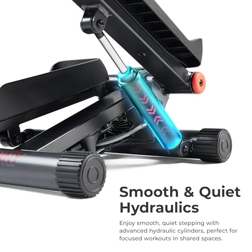 Sunny Health & Fitness Mini Stepper for Exercise at Home, Stair Step Workout Machine with Resistance Band and Over 300lb W...