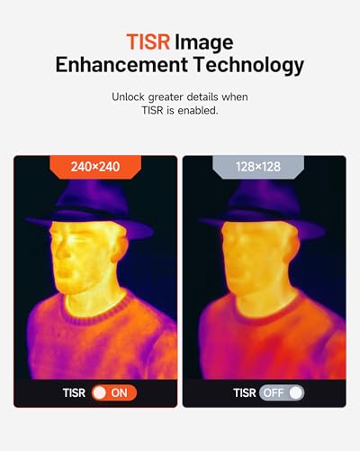 TOPDON TC004 Mini Thermal Imaging Camera, 240 x 240 TISR Resolution, 15-Hour Battery Life, 128 x 128 IR Resolution, 25Hz H...