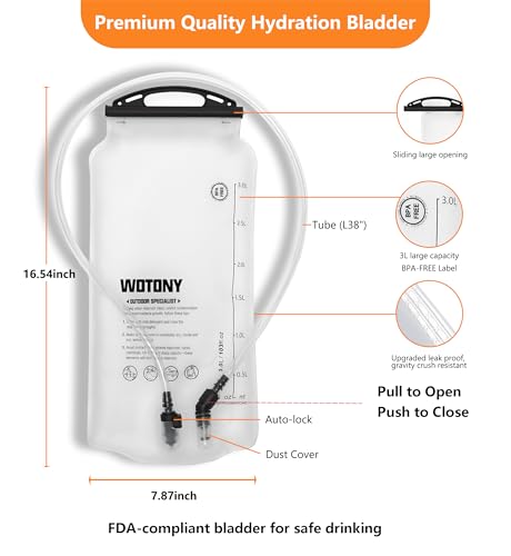 wotony Hydration Backpack with Water Bladder for Hiking Tactical Hydration Pack for Men Women Molle Water Backpack for Hiking