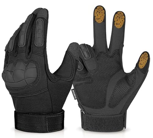 KUMGIM Tactical Gloves for Men, Motorcycle Military Combat Gloves Black Airsoft Gloves Touchscreen for Airsoft Outdoor Hun...