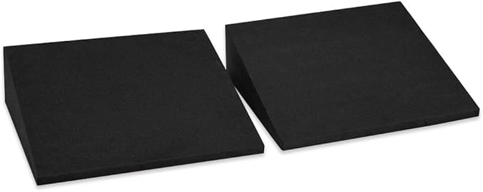 StrongTek XL Foam Yoga Wedge Blocks, Black, Set of 2, 16.5° Incline, 13" × 12.75" × 3.75", for Yoga, Stretching, Squats & ...