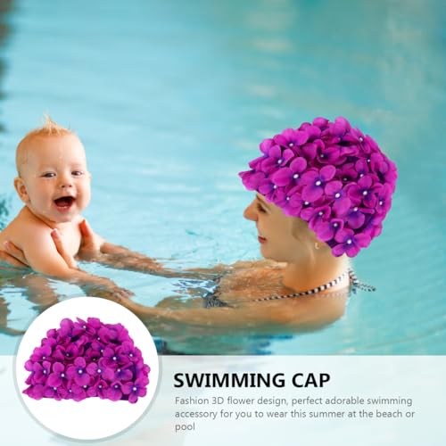 Didiseaon Swim Cap Petal Shower Cap for Women Girls Three-Dimensional Floral Petal Stylish Bathing Hat Retro Handmade Swim...