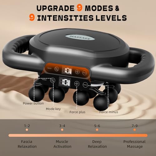 AdamPark 12-Head Massage Gun Set, Deep Tissue Back Massager Muscle Massager Tool Quiet Muscle Massage Gun for Full Body Mu...