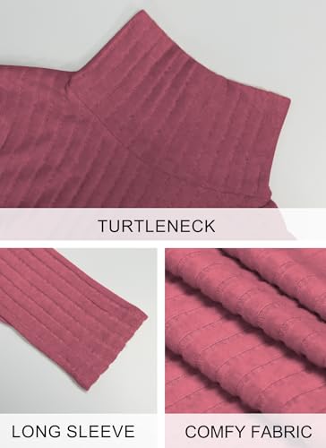XSRYT 2 Pack Womens Long Sleeve Turtleneck Shirts Basic Fall Thermal Lightweight Pullover Tops Trendy Comfy Undershirts
