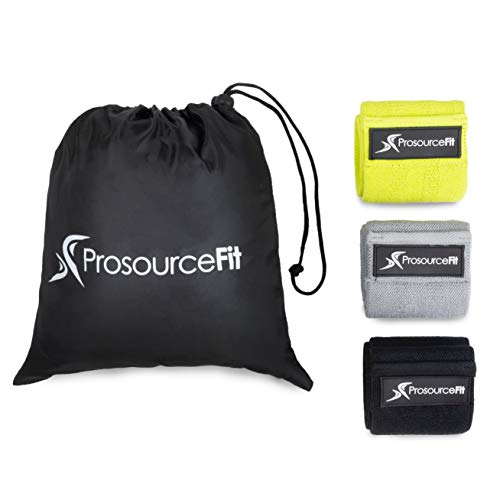 ProsourceFit Fabric Loop Resistance Bands Set with Anti-Slip Grip, Mini Workout Bands for Fitness Training to Tone Legs, G...