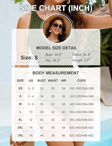 Blooming Jelly Women One Piece Tummy Control Swimsuit Ribbed Color Block Bathing Suits Backless High Neck Swim Suit