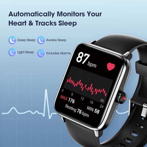 LIVIKEY Smart Watch, Fitness Tracker with Heart Rate Monitor, Blood Oxygen, Sleep Tracking, 41mm Smartwatch Waterproof wit...