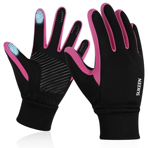 Sukeen Kids Winter Gloves, Touchscreen Anti-Slip Kids Cycling Gloves for Kids Boys Girls, Lightweight Boys Gloves for Runn...