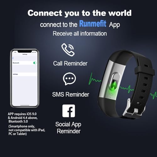 epekops Fitness Tracker with Heart Rate Monitor/Step Counter/Calories, Activity Tracker Smart Watch Sleep Monitor, IP68, H...
