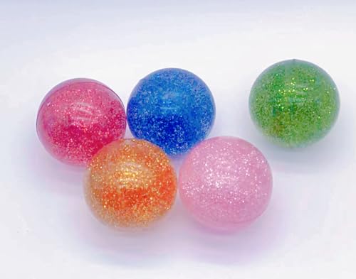 Kikeep Large Bouncy Ball 45mm for Kids Glitter Bounce Balls Party Favors Super Bouncy Balls Gift for Kids Rubber Super Bou...
