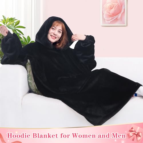 Waitu Wearable Blanket Sweatshirt Gifts for Women and Men, Warm and Cozy Giant Blanket Hoodie, Thick Flannel Blanket with ...