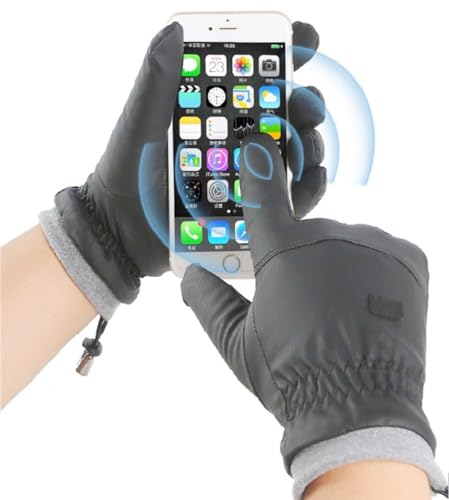 Winter Ski-Gloves for Men-Women Non-Slip-Plus-Velvet-Thickened Mitt Waterproof Cold-Weather Touchscreen-Cycling-Gloves S/M