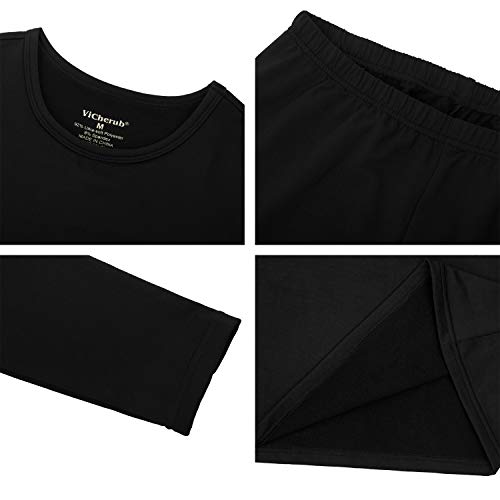 ViCherub Girls Thermal Underwear Set for Kids Long Johns Fleece Lined Base Layer Top & Bottom Cold Winter Thermals
