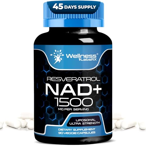 WELLNESS LABSRX Liposomal NAD Supplement, 1500mg - USA Made, NAD Resveratrol Supplement for Women and Men, NAD+ Support Ce...