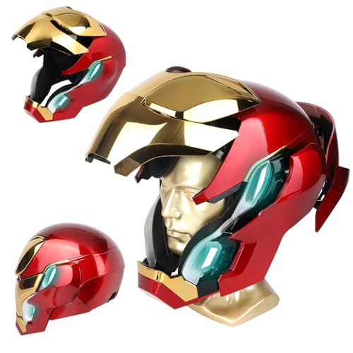 Iron-Man MK 50 1:1 Wearable Helmet - Voice, Touch, and RC with LED Eyes, Realistic Sound Effects, Movable Back and Ear Pan...